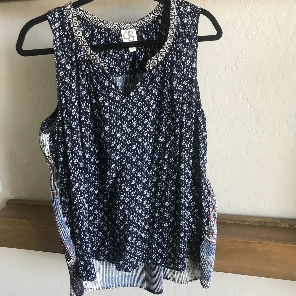 Anthropologie One September Tamarosa Tank (Blue)